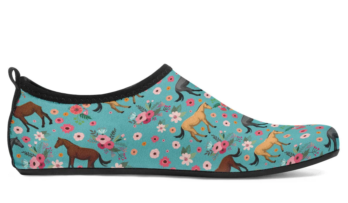 Quarter Horse Flower Aqua Barefoot Shoes