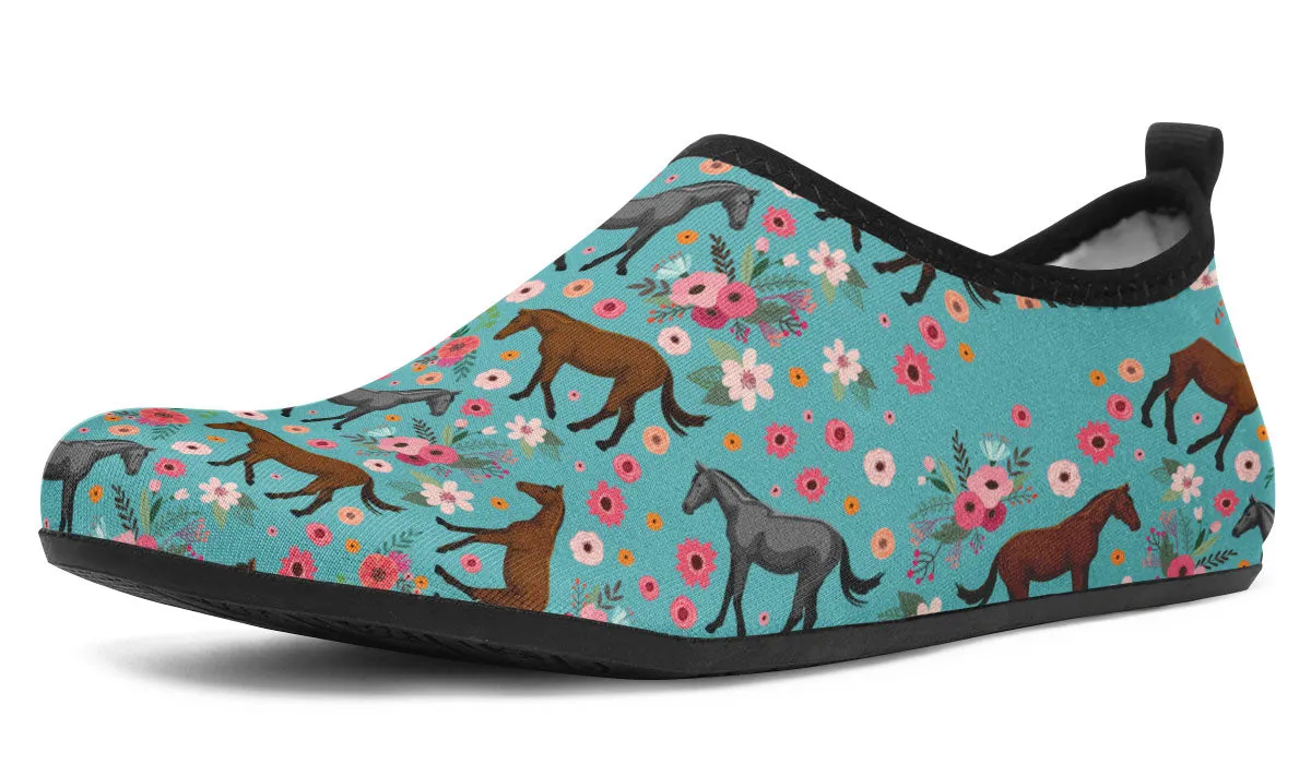 Quarter Horse Flower Aqua Barefoot Shoes