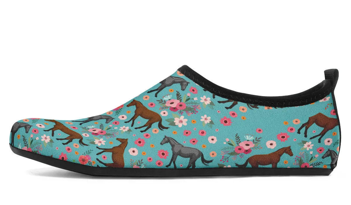 Quarter Horse Flower Aqua Barefoot Shoes