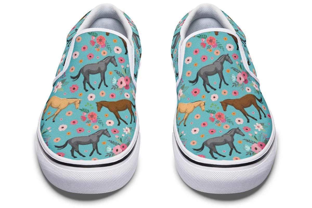 Quarter Horse Flower Slip-On Shoes