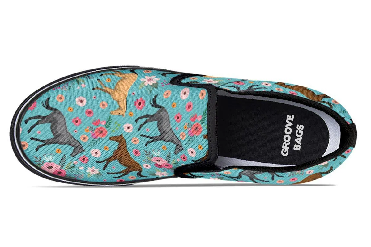 Quarter Horse Flower Slip-On Shoes