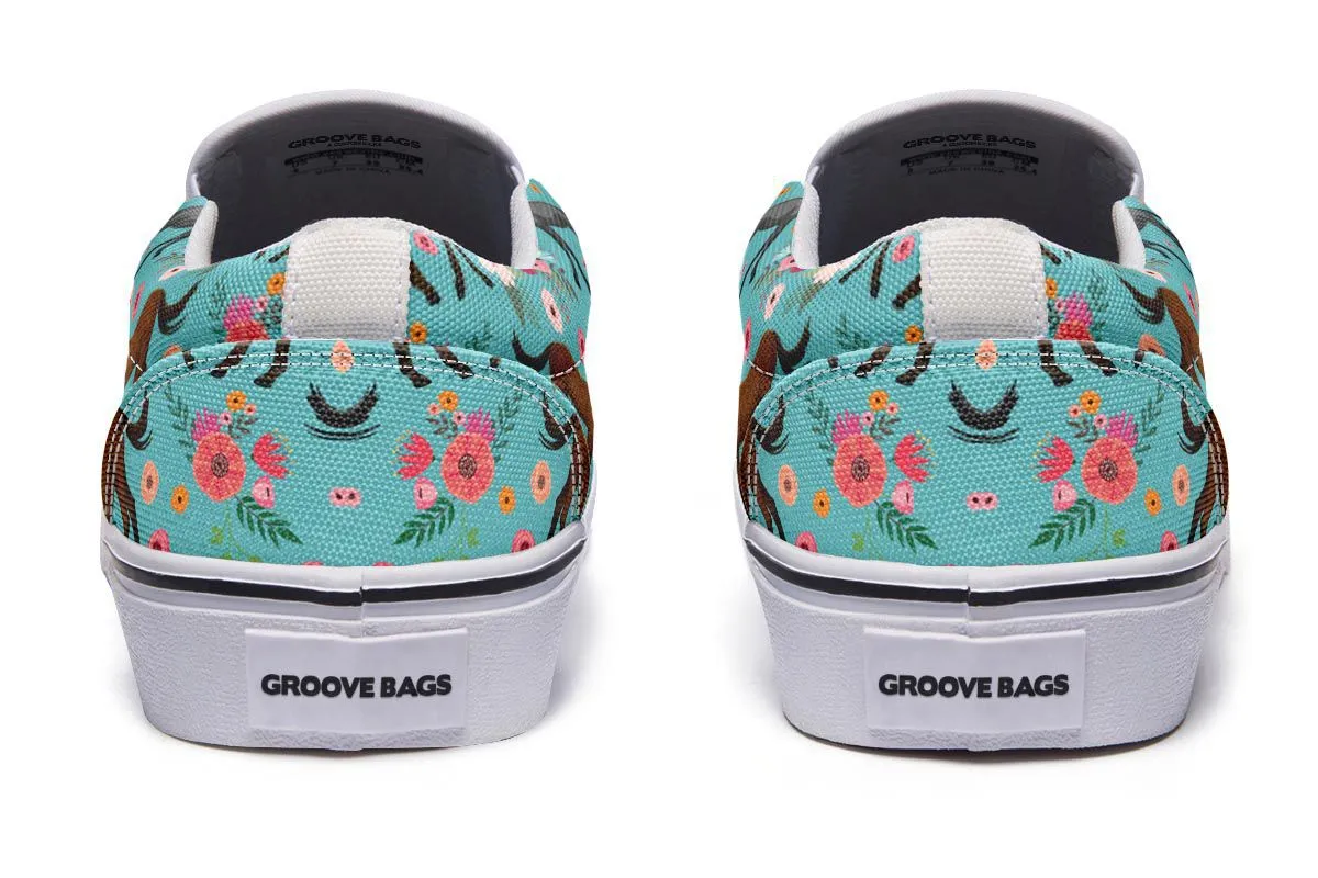 Quarter Horse Flower Slip-On Shoes