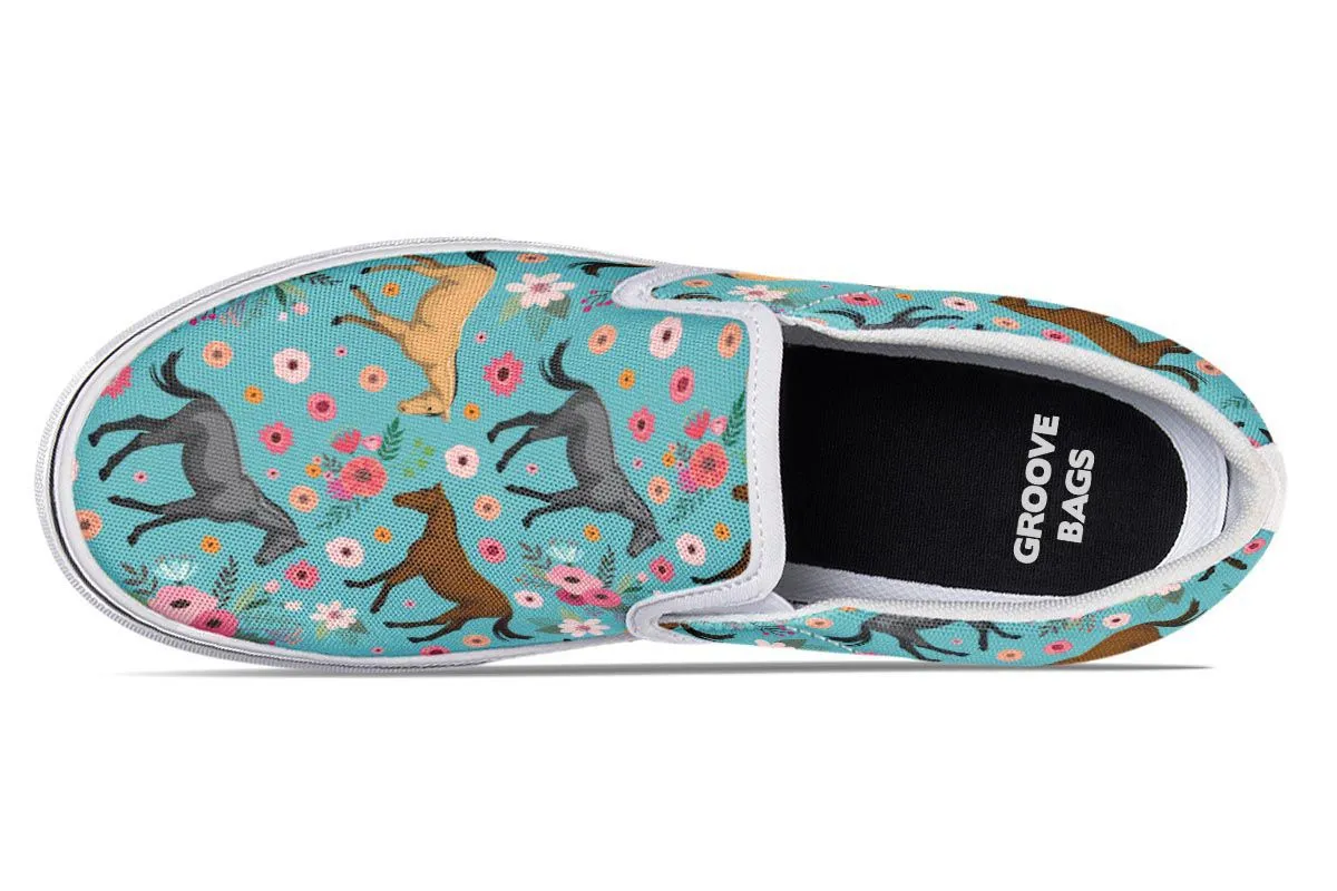 Quarter Horse Flower Slip-On Shoes