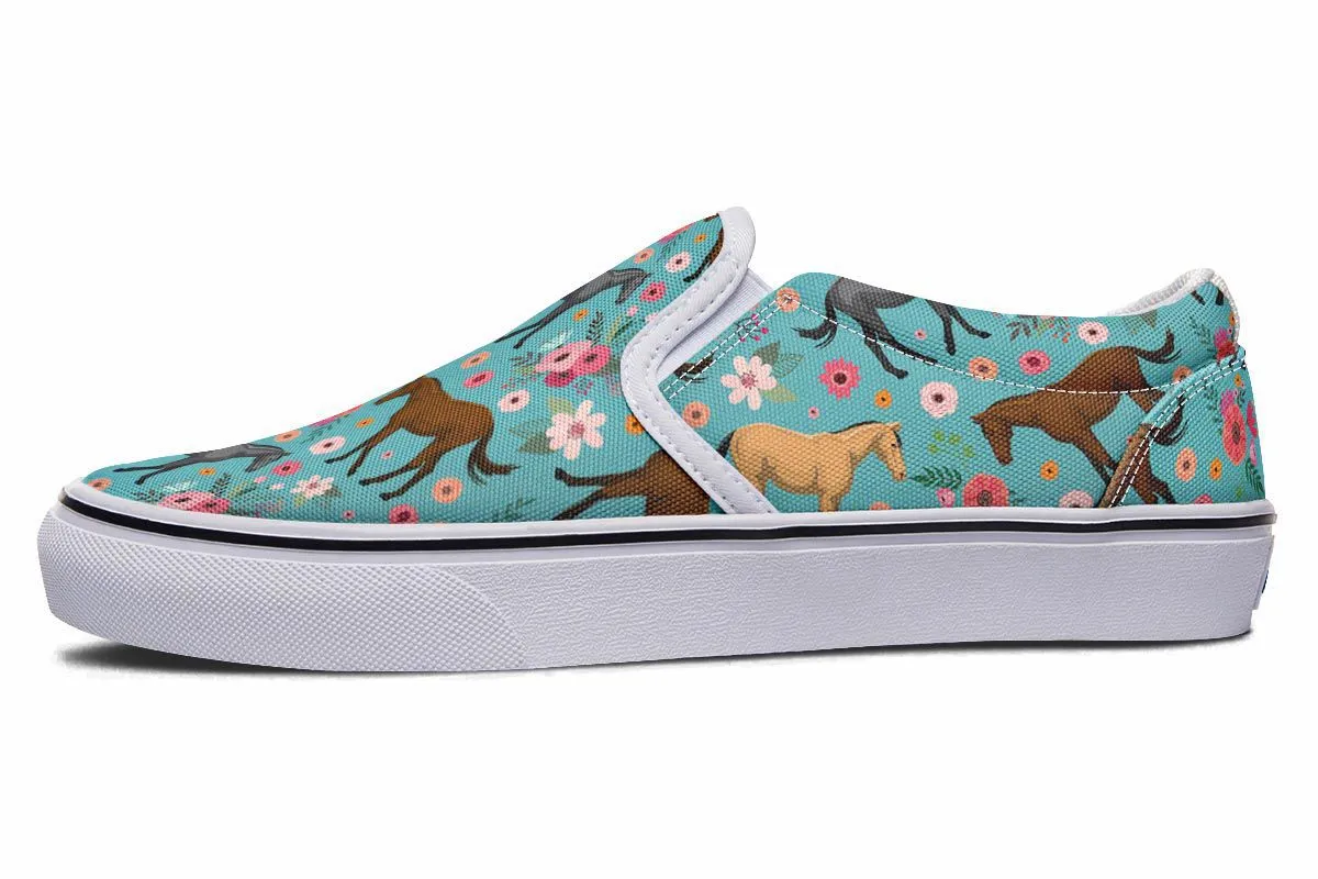 Quarter Horse Flower Slip-On Shoes