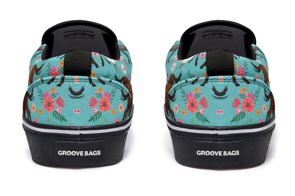 Quarter Horse Flower Slip-On Shoes