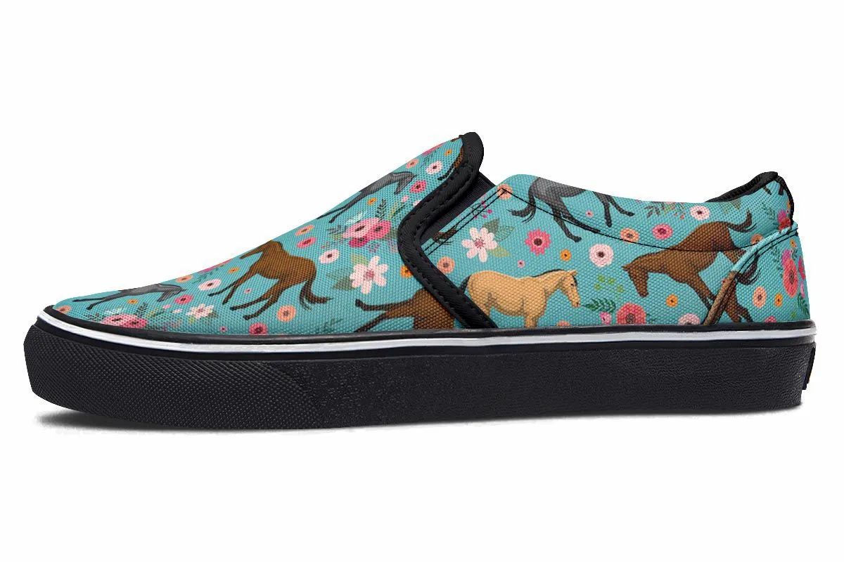Quarter Horse Flower Slip-On Shoes