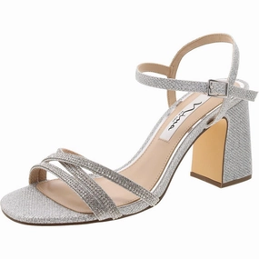 Quella Womens Glitter Criss-Cross Slingback Sandals