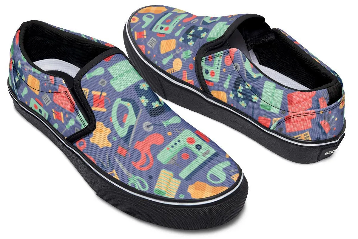 Quilting Pattern Slip-On Shoes
