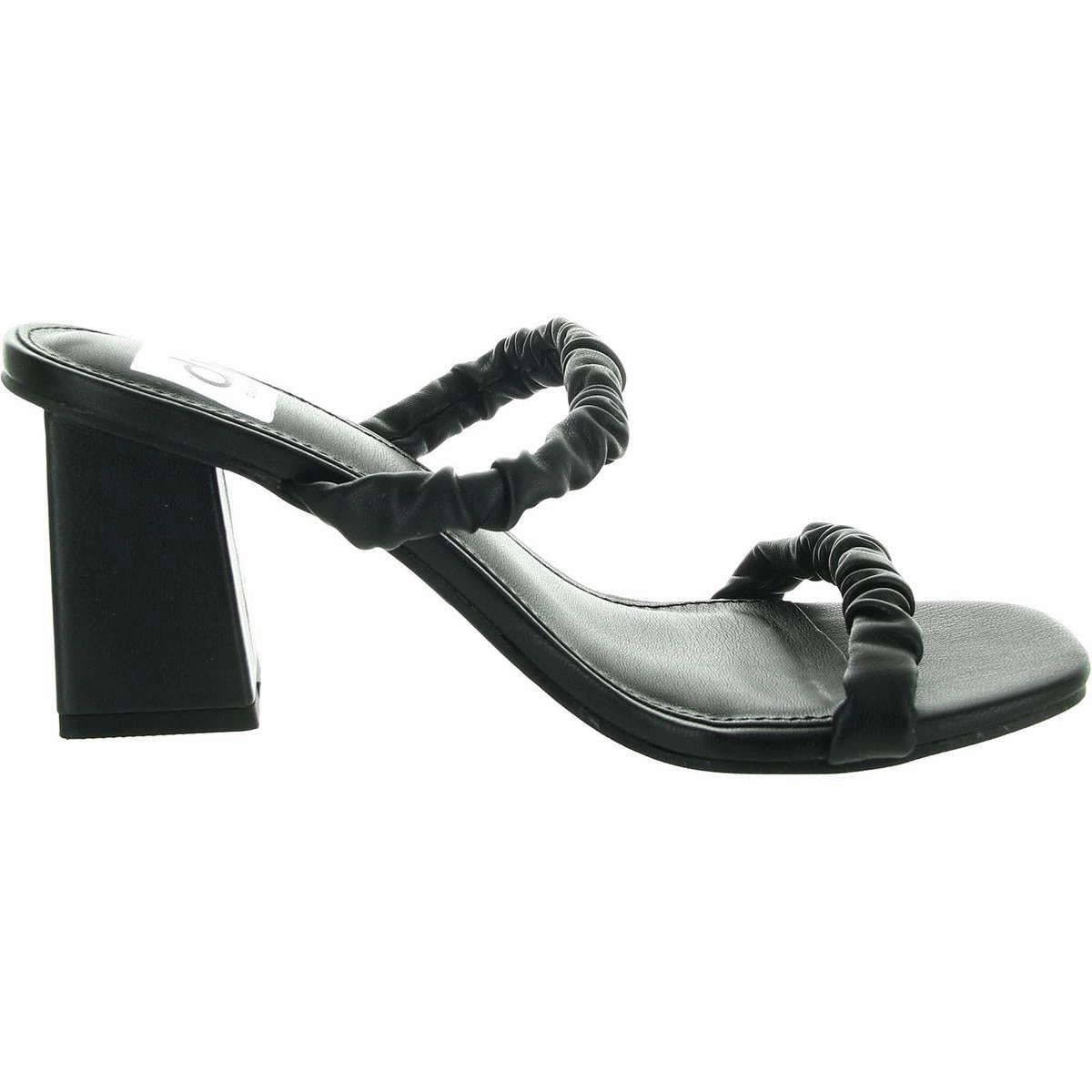 Rahli Womens Gathered Faux Leather Heels