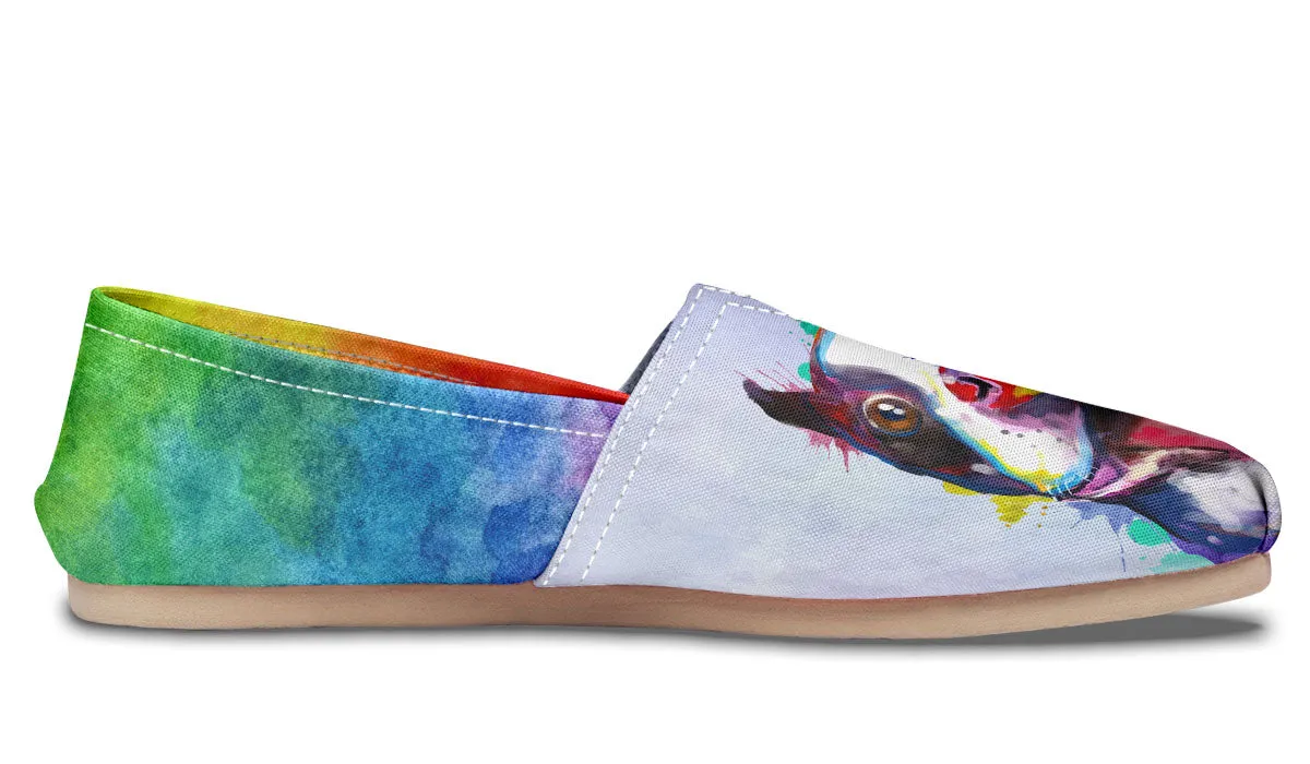 Rainbow Boston Terrier Casual Shoes