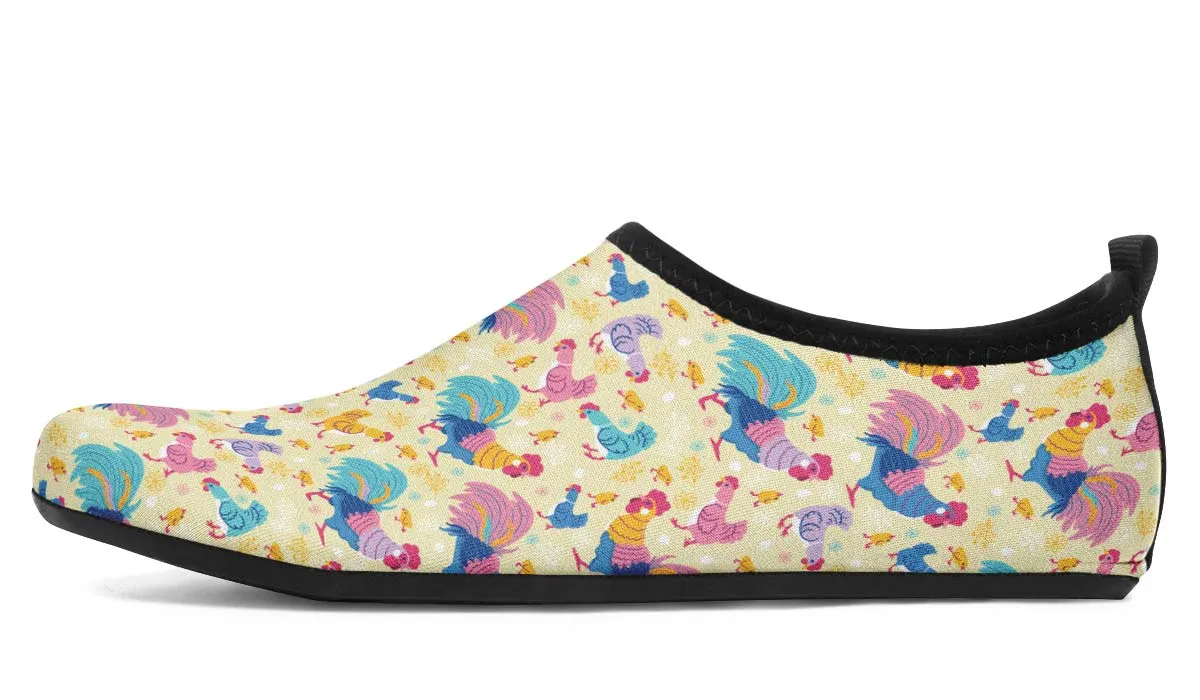 Rainbow Chicken Aqua Barefoot Shoes