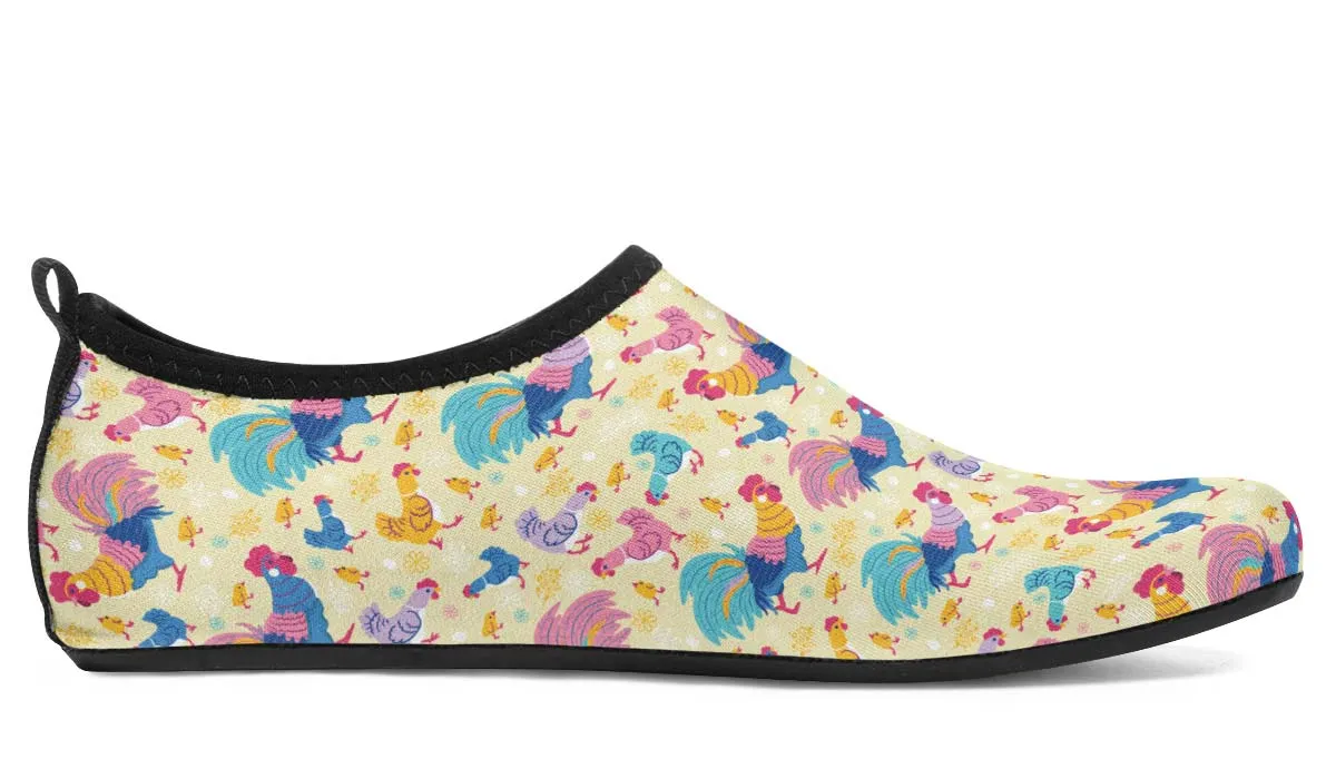 Rainbow Chicken Aqua Barefoot Shoes