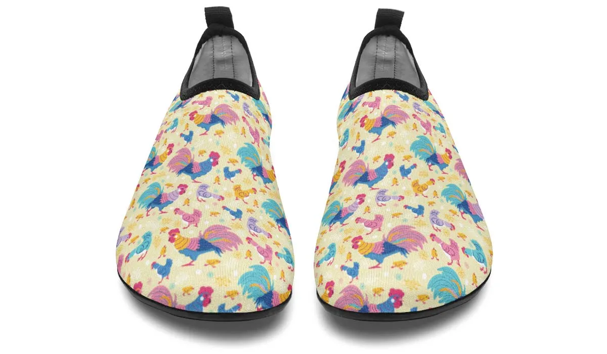 Rainbow Chicken Aqua Barefoot Shoes