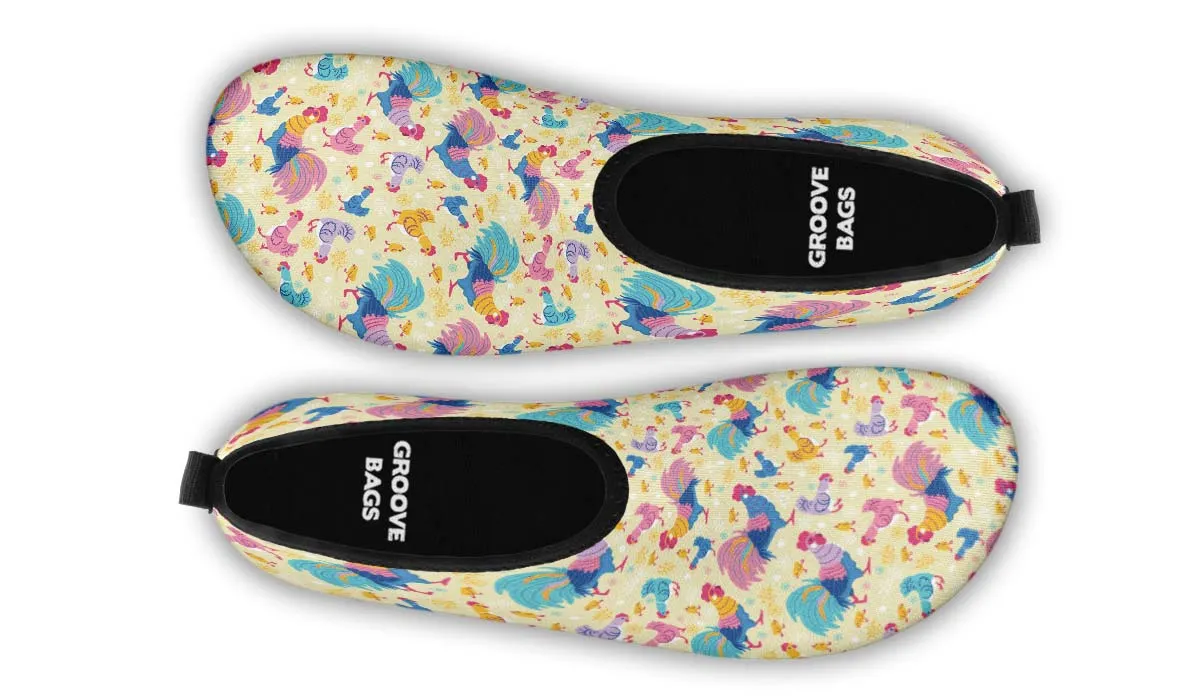 Rainbow Chicken Aqua Barefoot Shoes