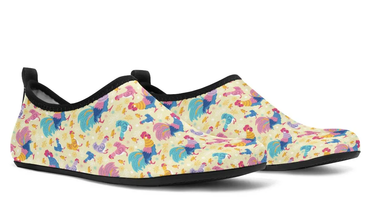 Rainbow Chicken Aqua Barefoot Shoes