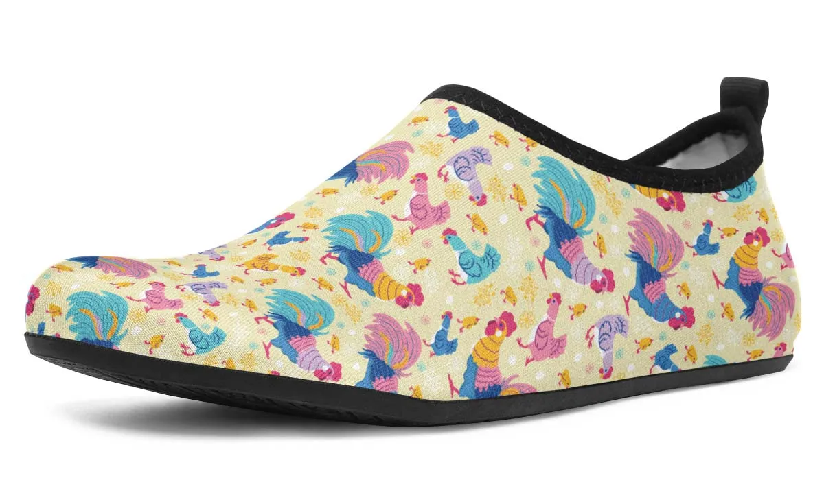 Rainbow Chicken Aqua Barefoot Shoes