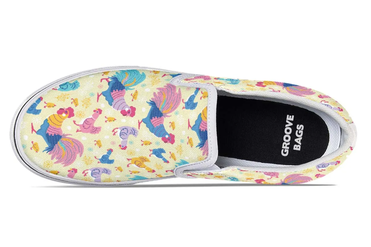 Rainbow Chicken Slip-On Shoes