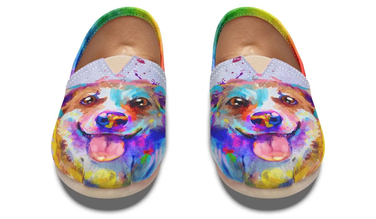 Rainbow Corgi Casual Shoes