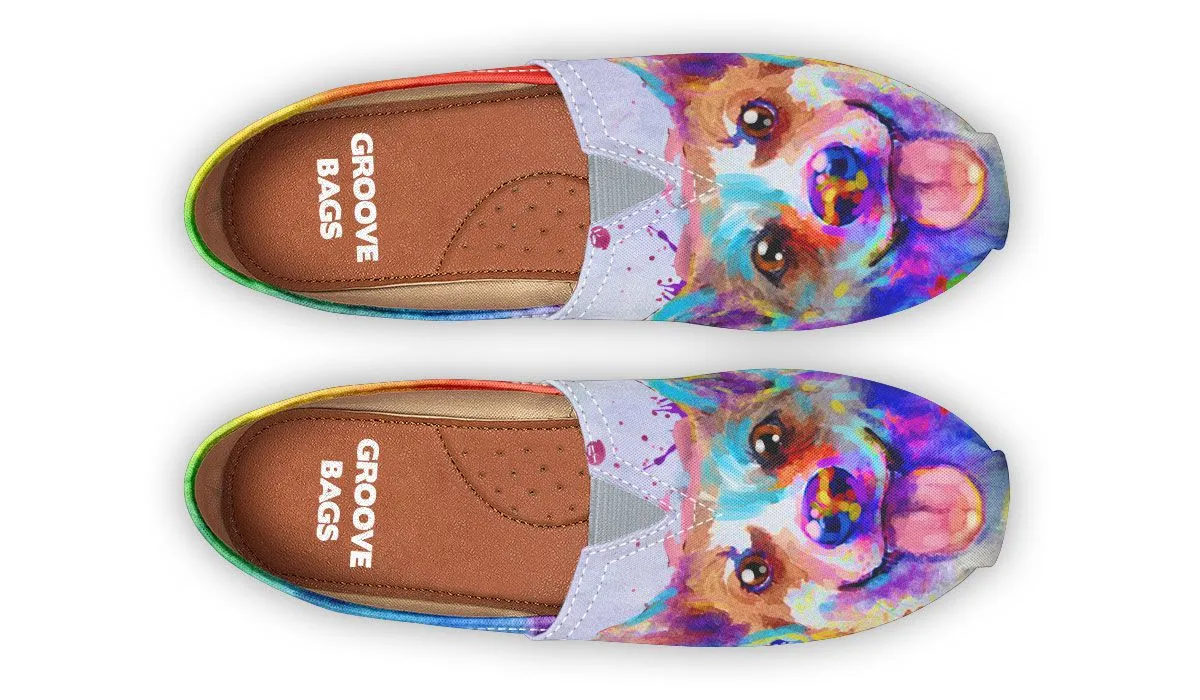 Rainbow Corgi Casual Shoes