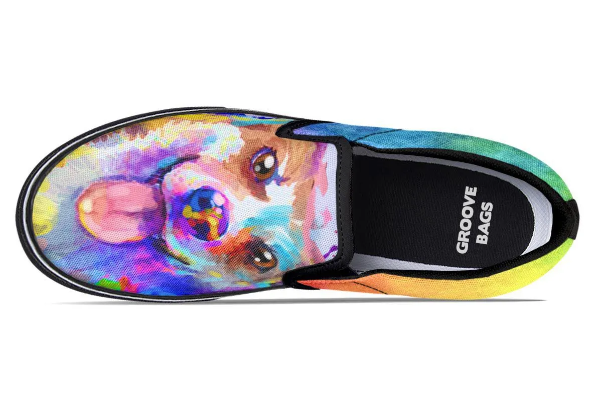 Rainbow Corgi Slip-On Shoes