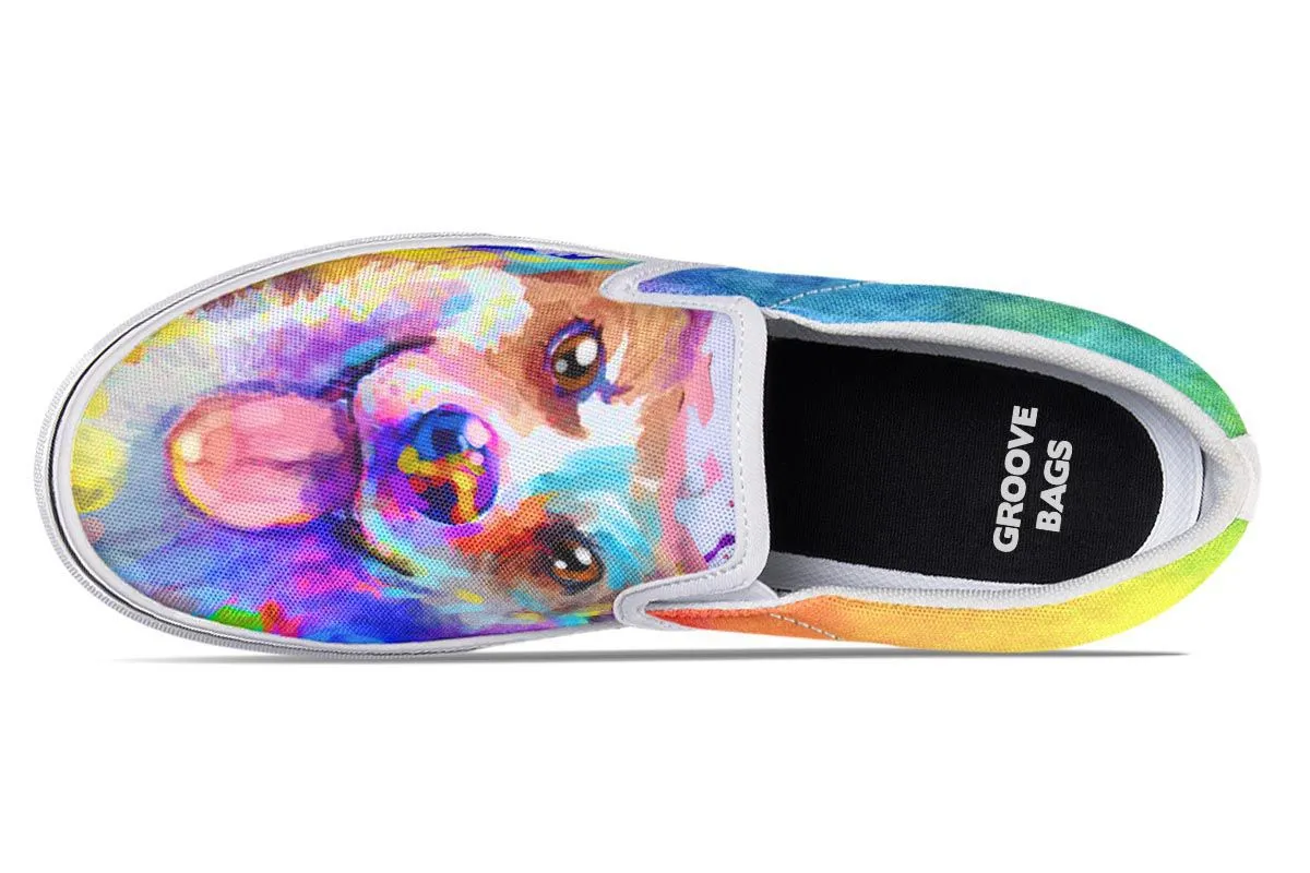 Rainbow Corgi Slip-On Shoes