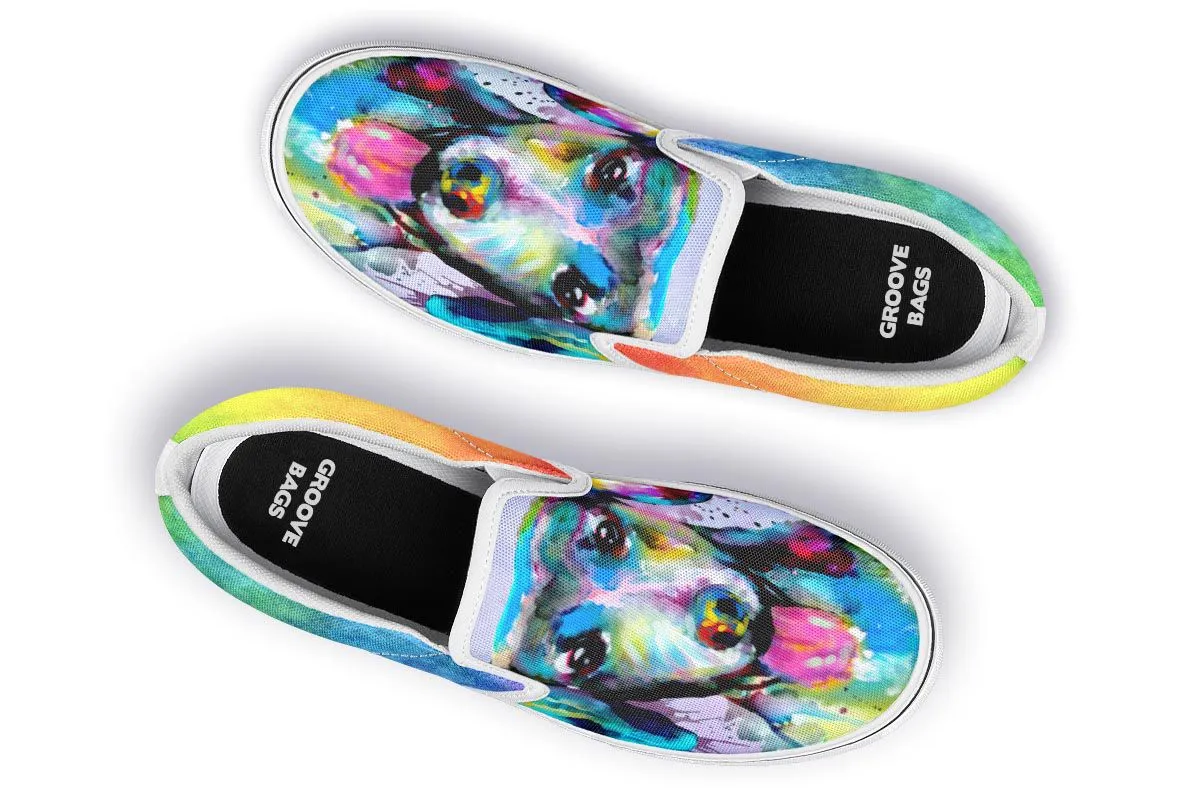 Rainbow Dachshund Slip-On Shoes