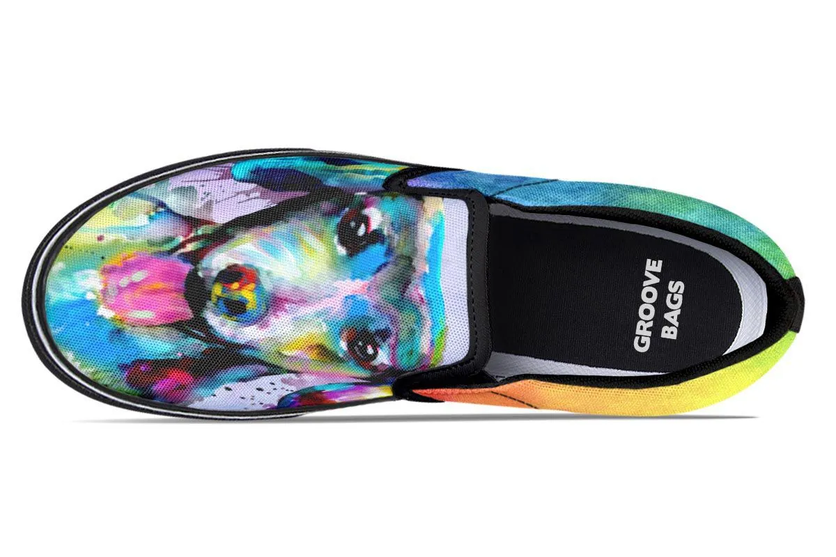 Rainbow Dachshund Slip-On Shoes