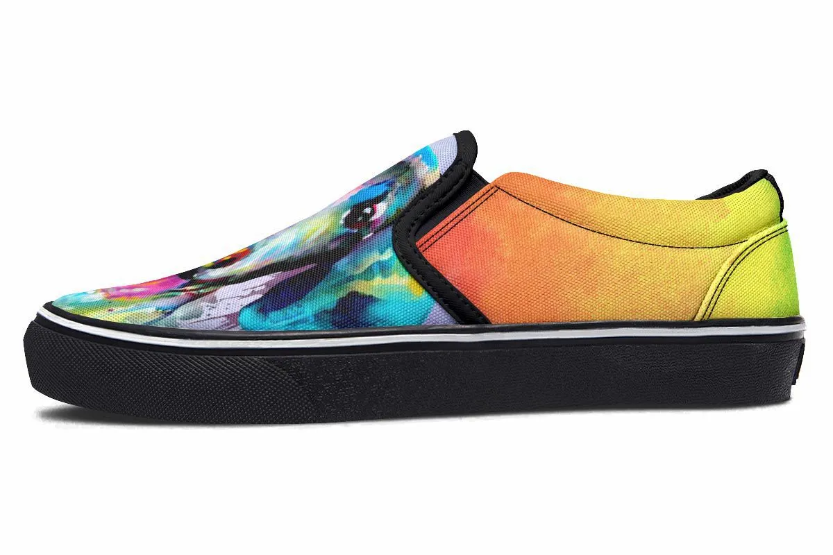 Rainbow Dachshund Slip-On Shoes