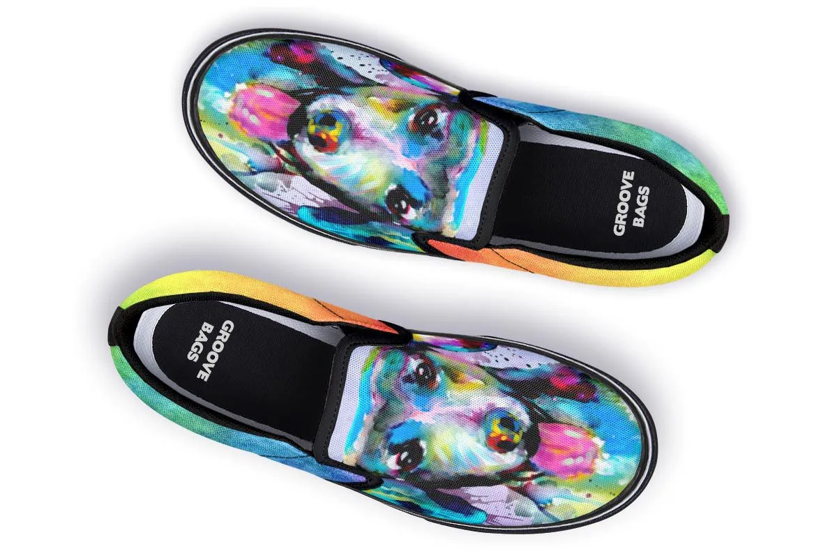 Rainbow Dachshund Slip-On Shoes