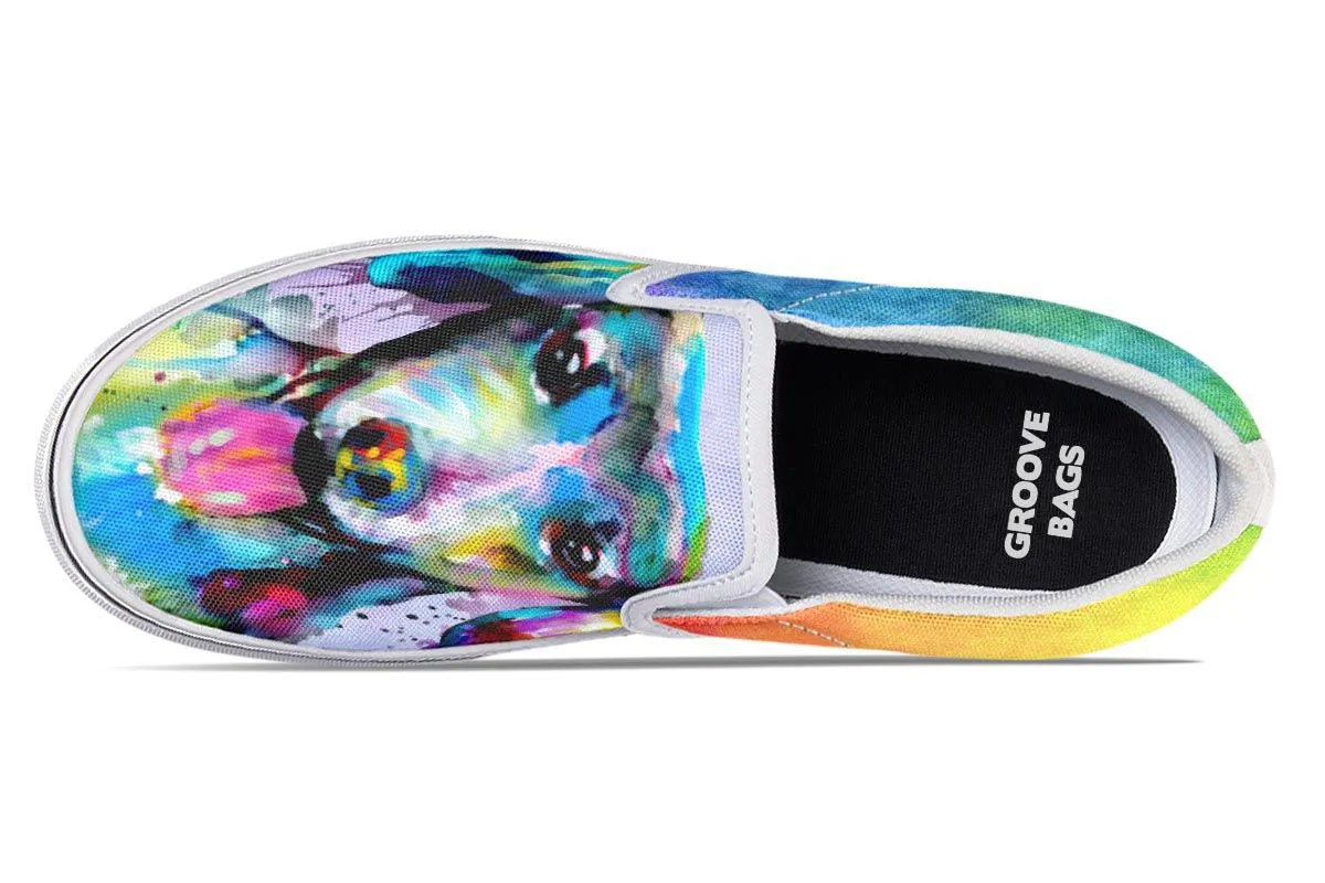 Rainbow Dachshund Slip-On Shoes