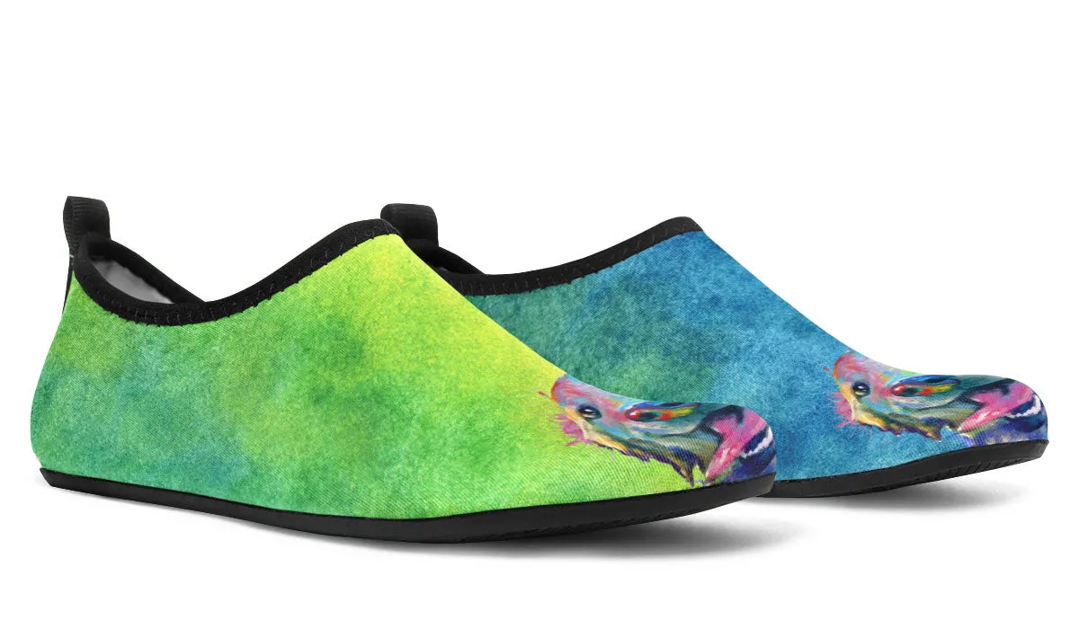 Rainbow Golden Retriever Aqua Barefoot Shoes