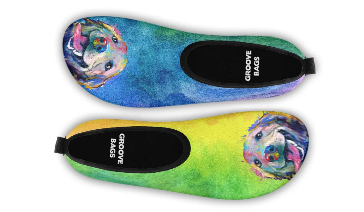 Rainbow Golden Retriever Aqua Barefoot Shoes