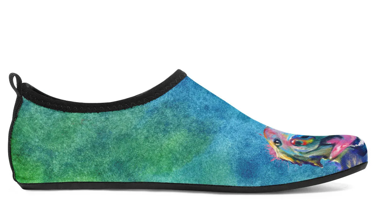 Rainbow Golden Retriever Aqua Barefoot Shoes