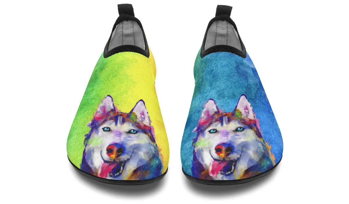 Rainbow Husky Aqua Barefoot Shoes