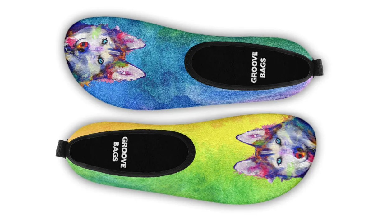 Rainbow Husky Aqua Barefoot Shoes