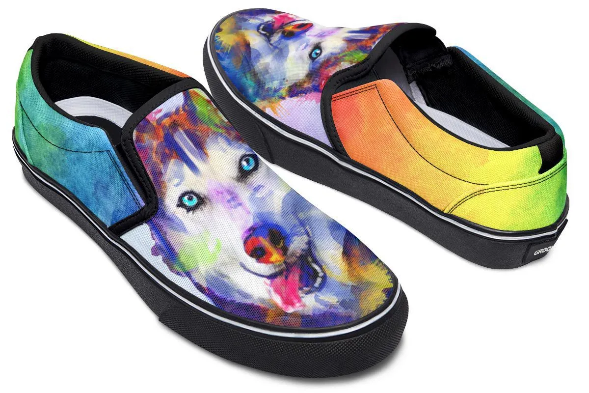 Rainbow Husky Slip-On Shoes