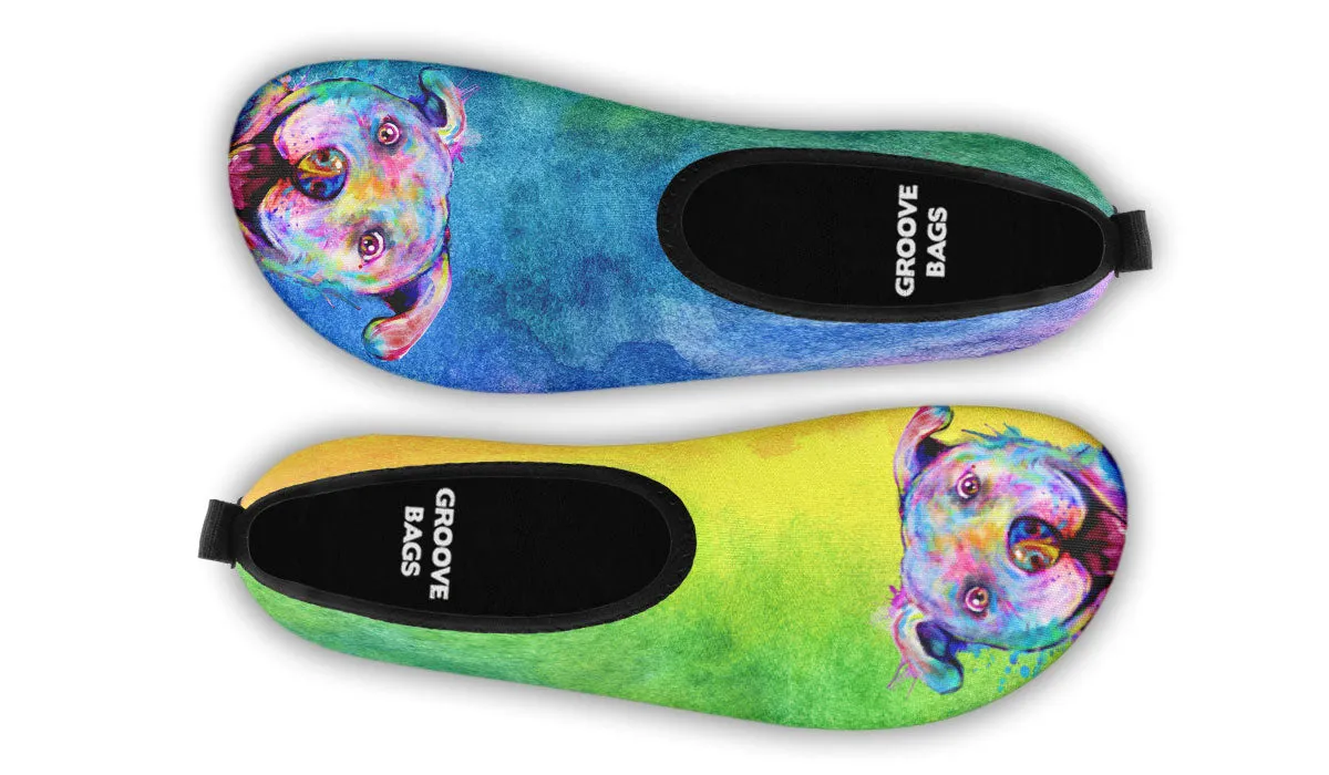 Rainbow Pit Bull Aqua Barefoot Shoes