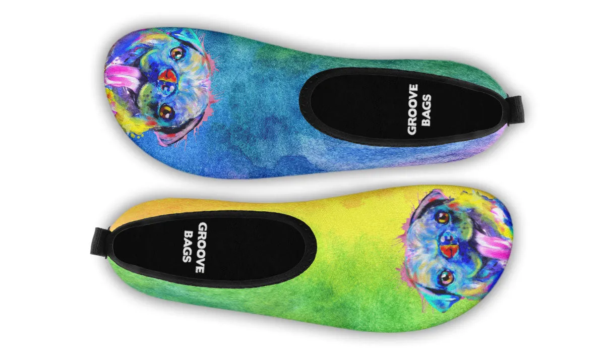 Rainbow Pug Aqua Barefoot Shoes