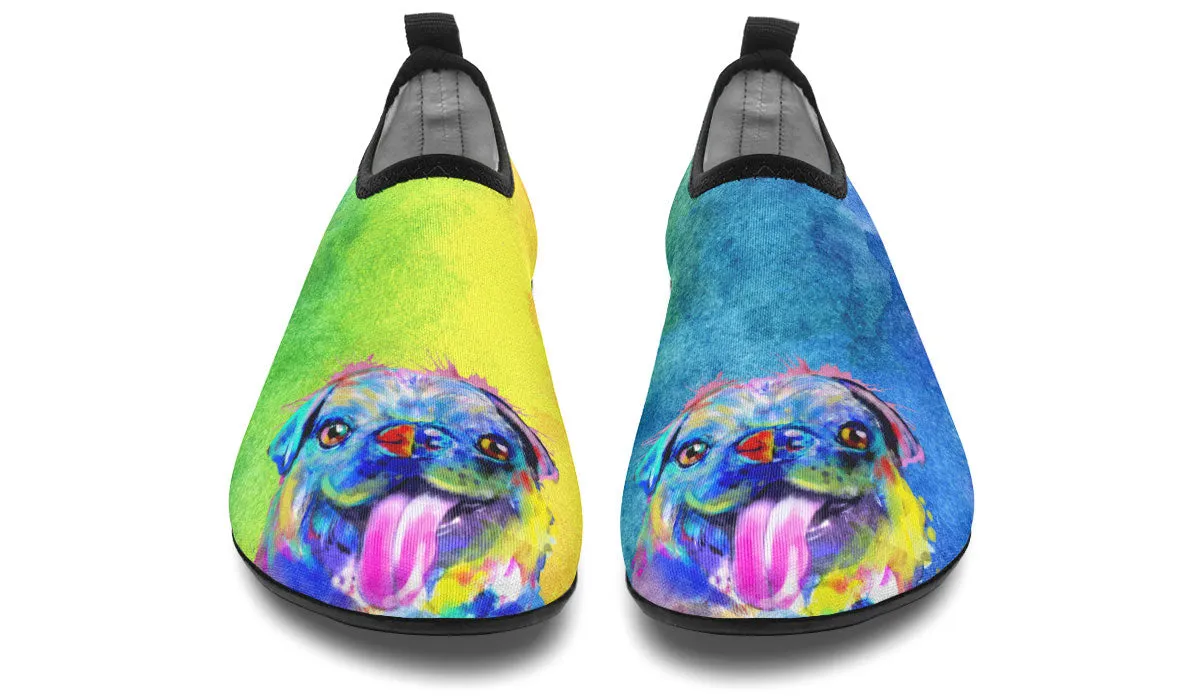 Rainbow Pug Aqua Barefoot Shoes