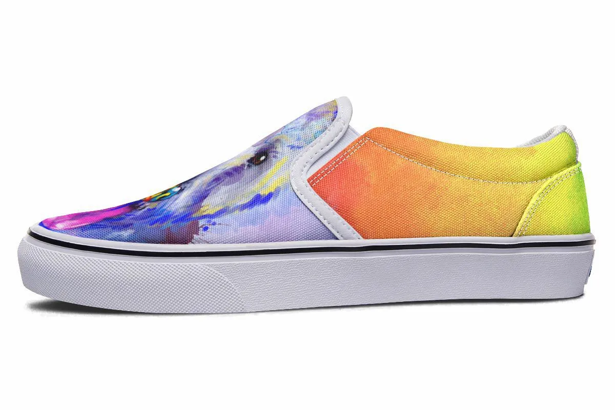 Rainbow Westie Slip-On Shoes
