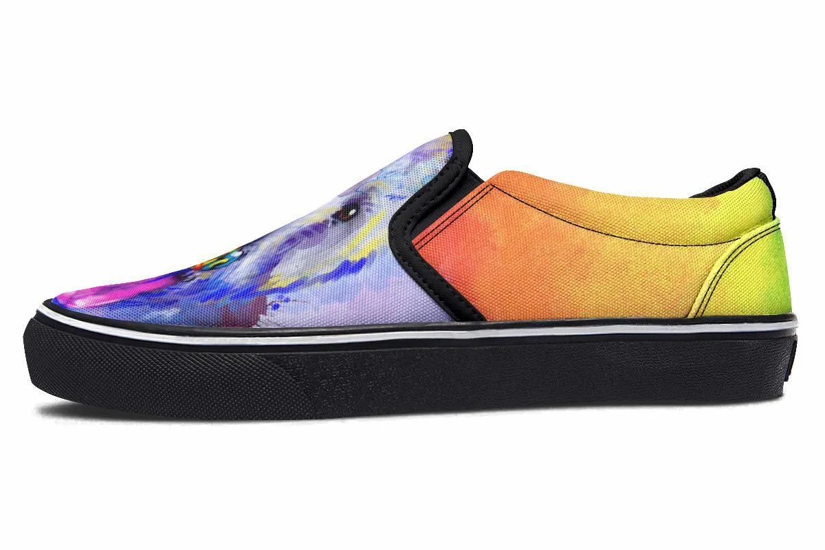Rainbow Westie Slip-On Shoes