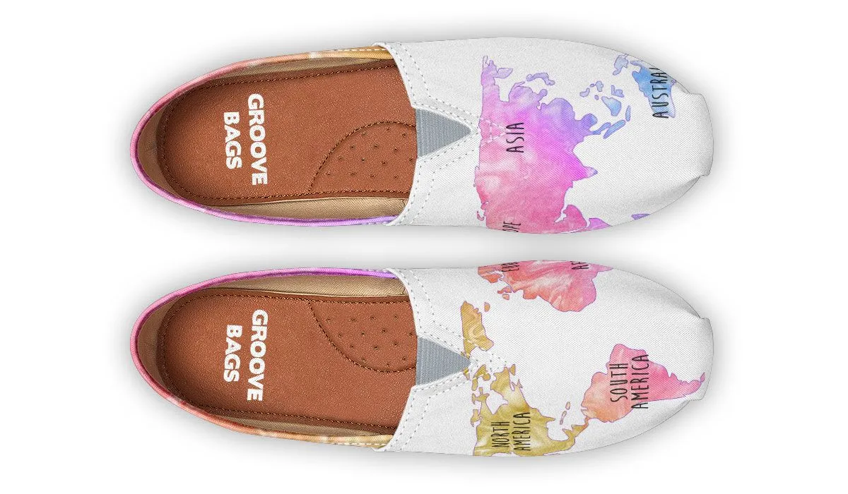 Rainbow World Map Casual Shoes