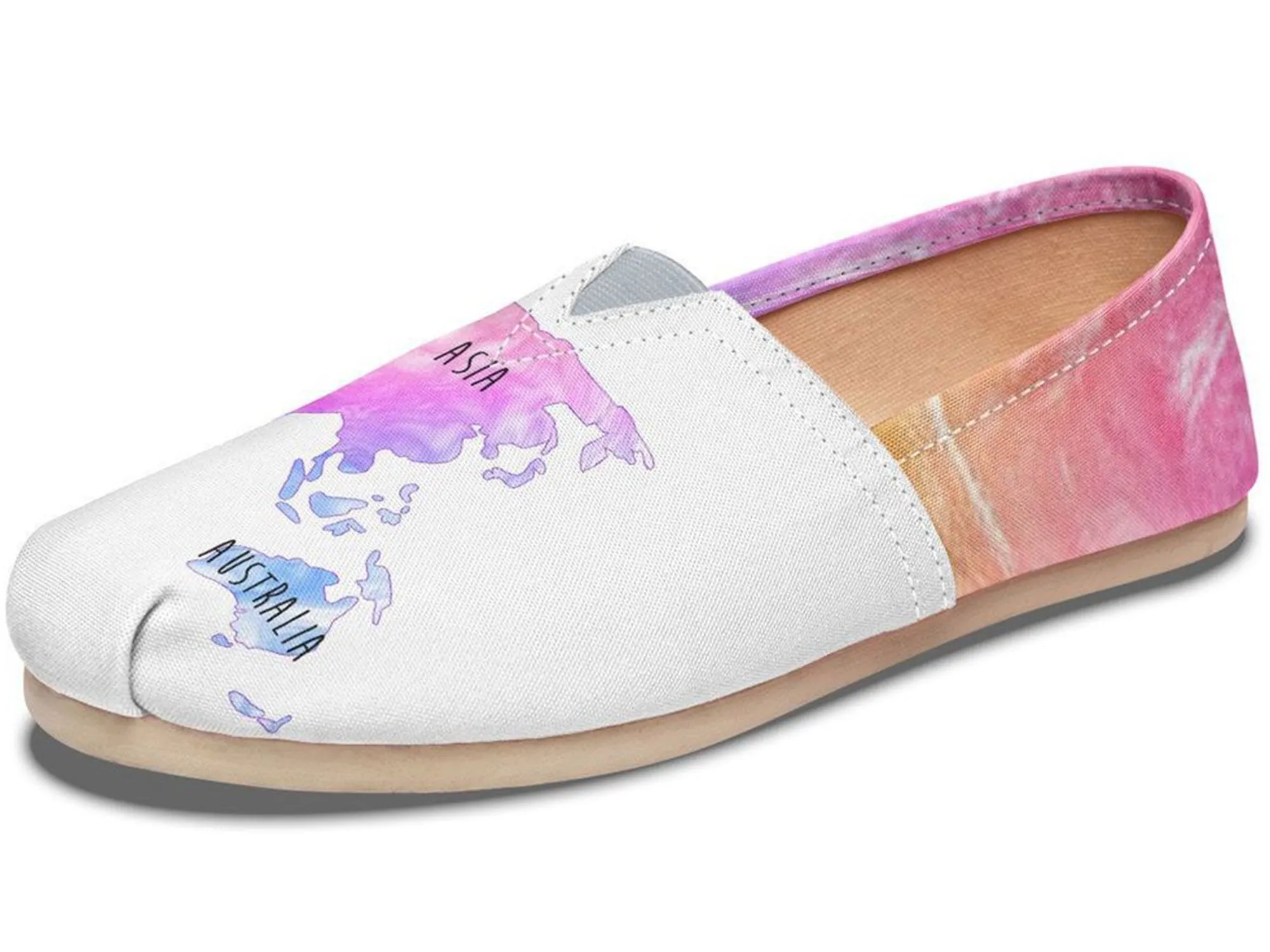 Rainbow World Map Casual Shoes