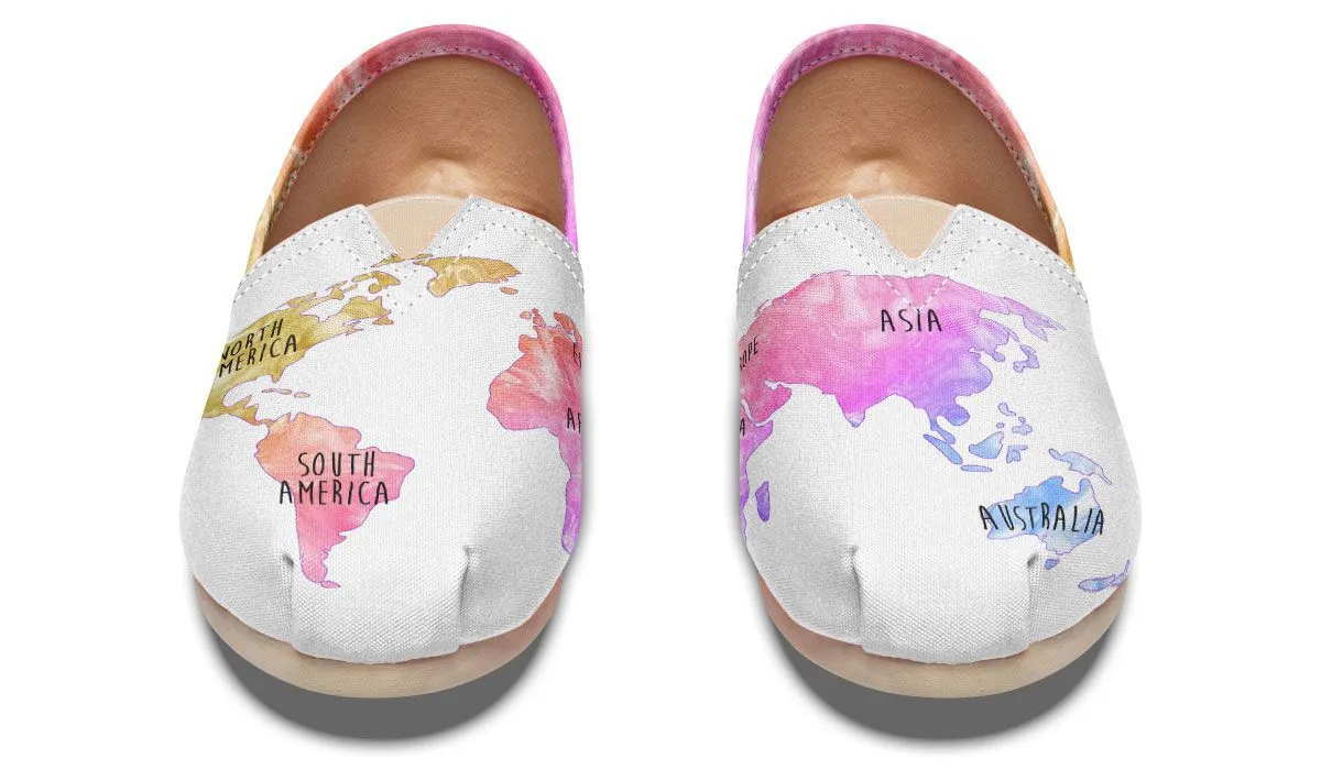 Rainbow World Map Casual Shoes