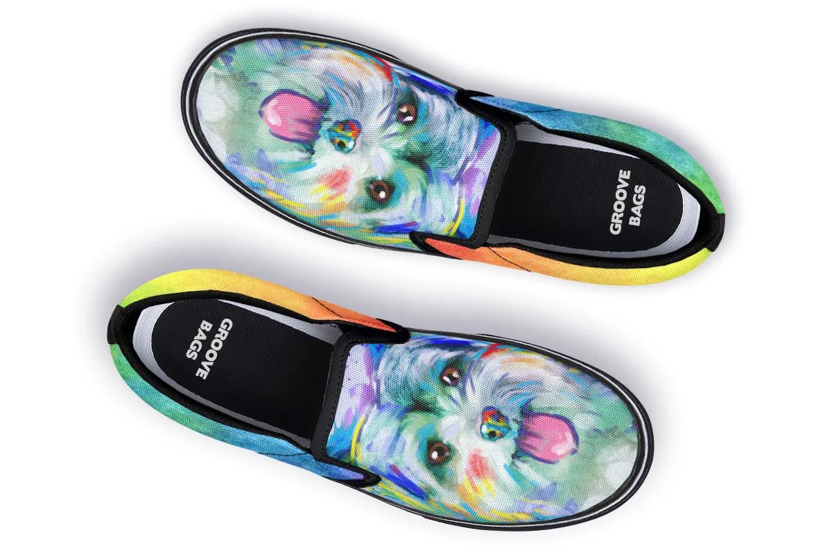 Rainbow Yorkie Slip-On Shoes