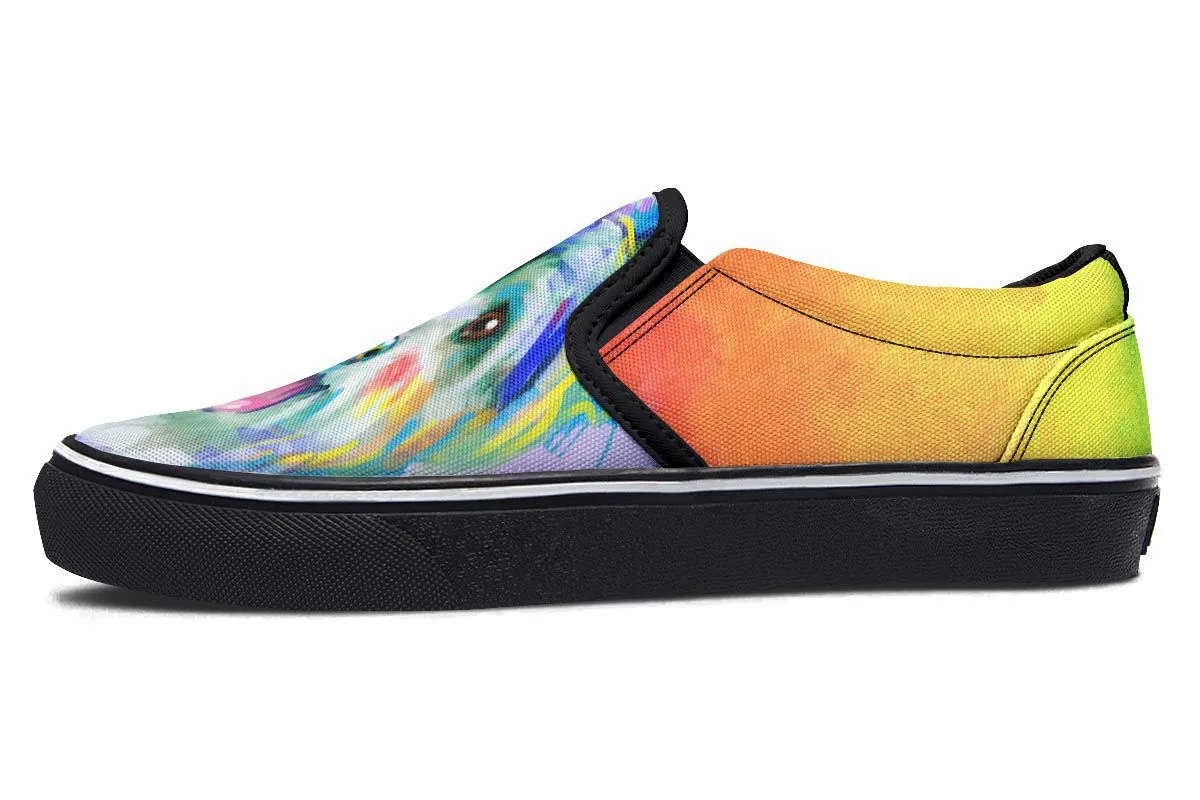 Rainbow Yorkie Slip-On Shoes
