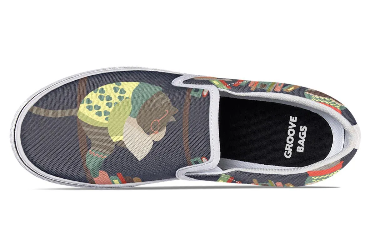 Reading Cats Slip-On Shoes