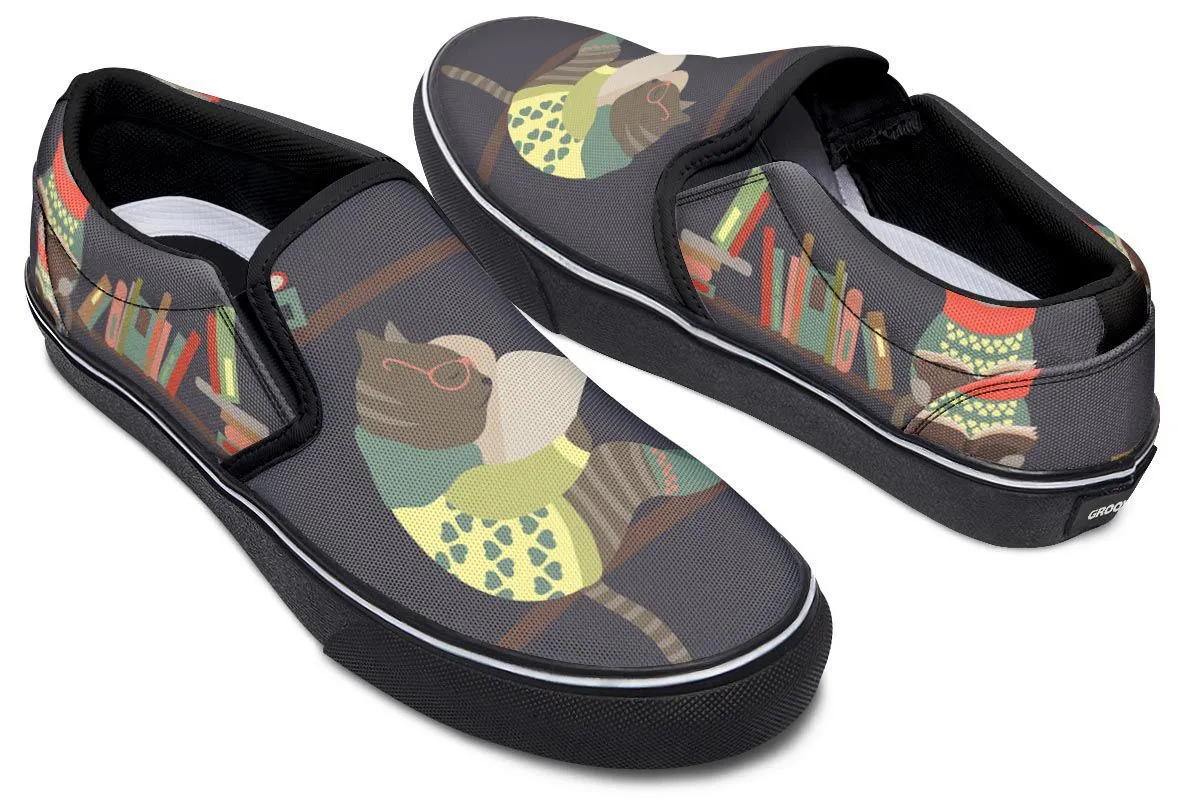 Reading Cats Slip-On Shoes