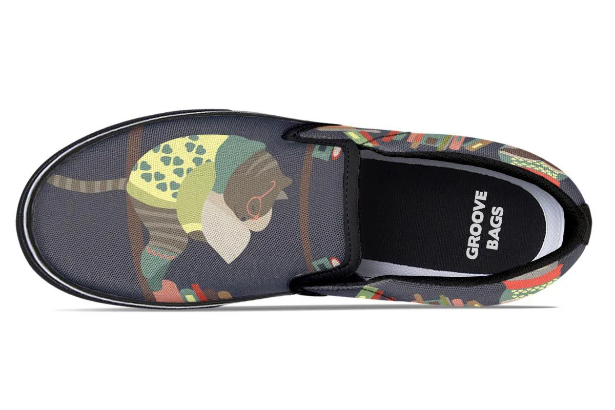 Reading Cats Slip-On Shoes