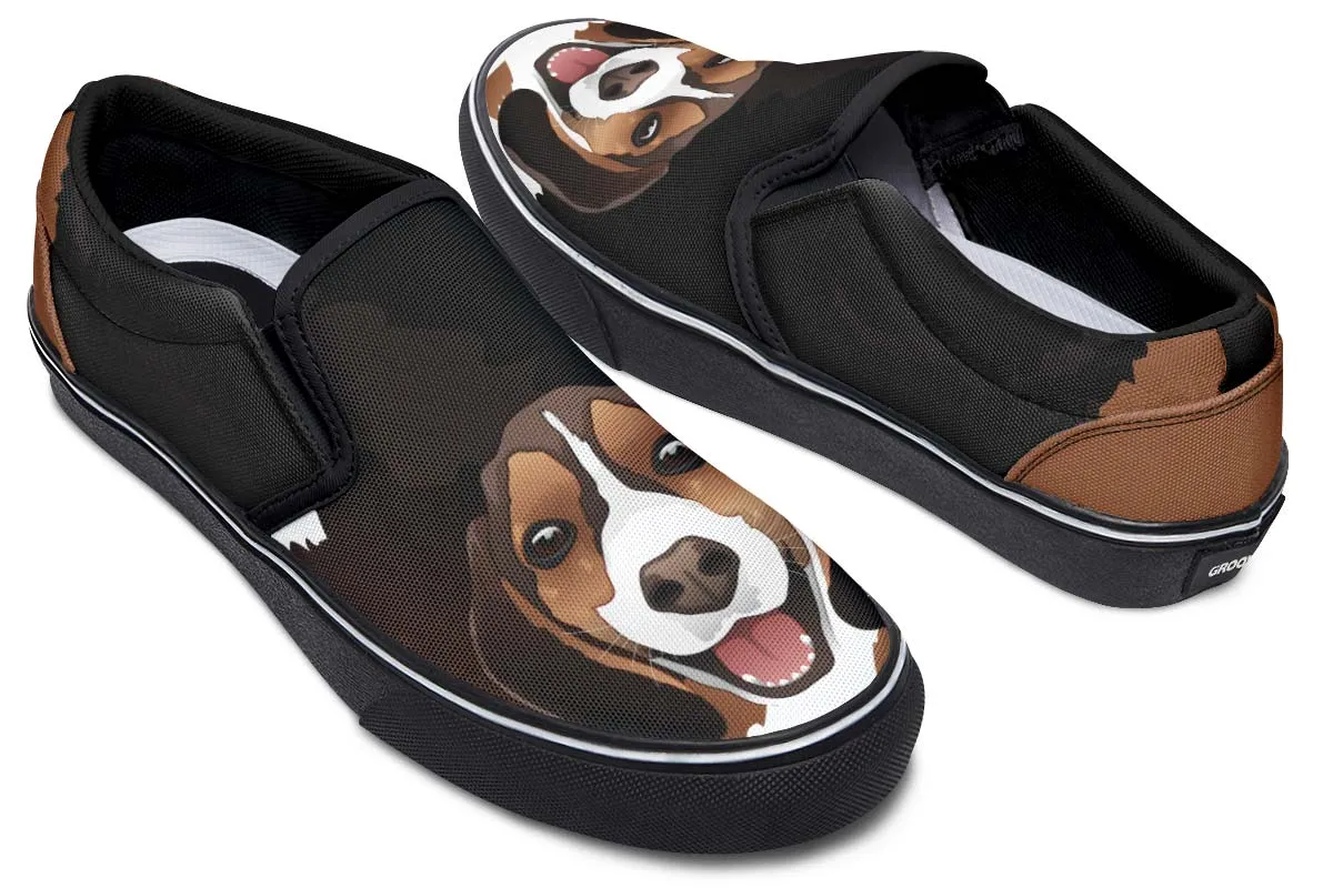 Real Beagle Dog Slip-On Shoes